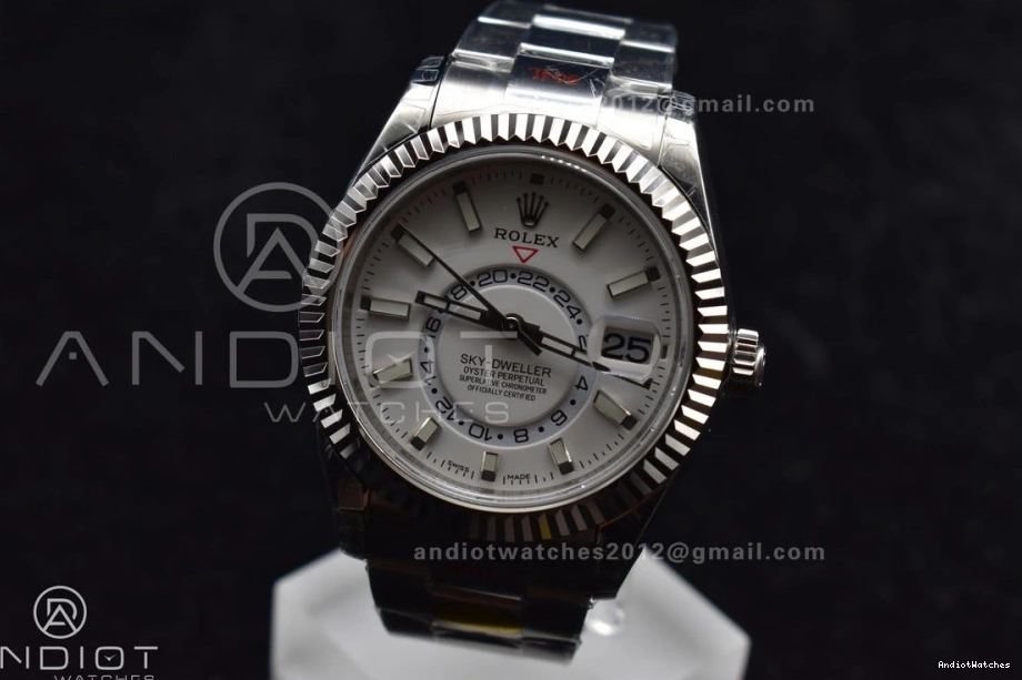 Best A23J Effortless Bracelet 1114 SS Skydweller White Edition Dial SS Oyster Noob on 0321